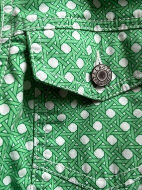 Talbots Green and White Printed Pocket Jacket